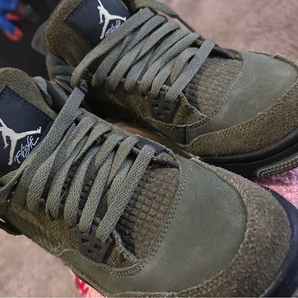 Olive Green Jordan Sneakers with Logo